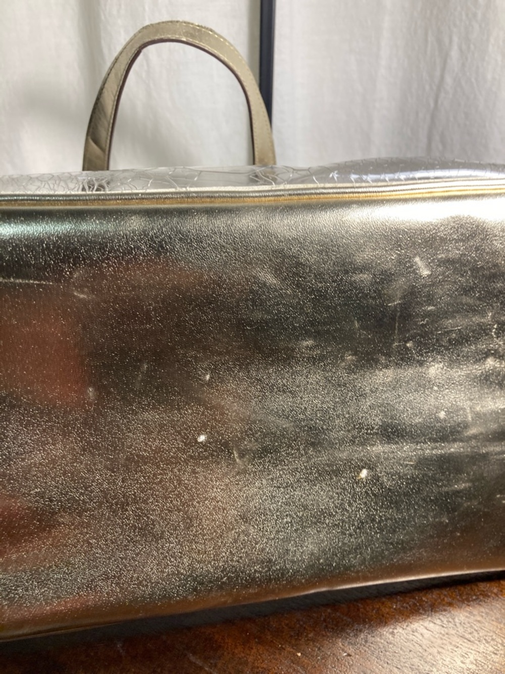 Michael Kors transparent snakeskin pattern Gold Trim Tote Bag - Picture 8 of 14